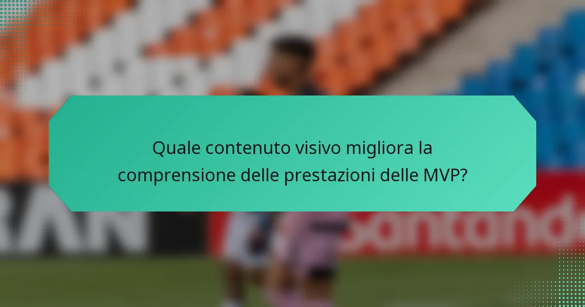 Quale contenuto visivo migliora la comprensione delle prestazioni delle MVP?